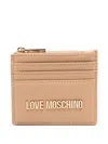 Love Moschino Logo-plaque Cardholder In Neutral