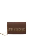 Love Moschino Logo-plaque Chain Cross Body Bag In Brown