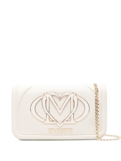 Love Moschino Logo-plaque Chain-strap Crossbody Bag In Neutral