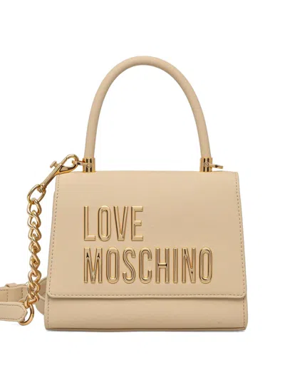 Love Moschino Logo-plaque Chain Tote Bag In Neutral