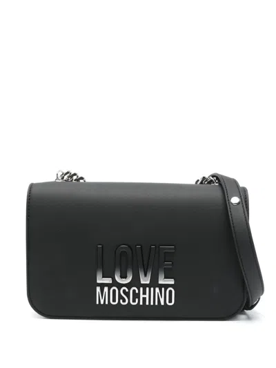 Love Moschino Logo-plaque Corssbody Bag In 黑色