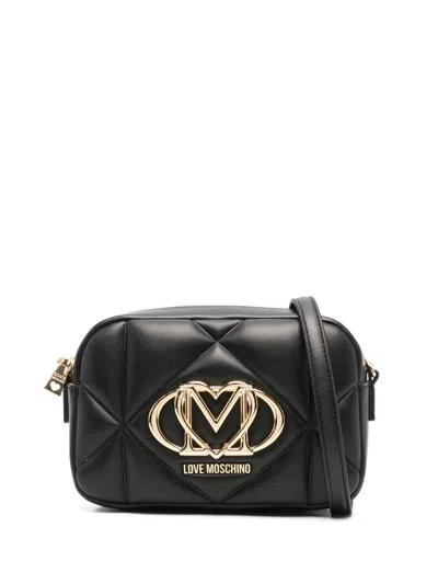 Love Moschino Logo-plaque Cross Body Bag In 黑色