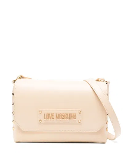 Love Moschino Logo-plaque Cross Body Bag In Neutrals