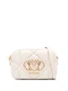 Love Moschino Heart Logo Quilted Pillow Avorio Cross-body Bag In Neutral