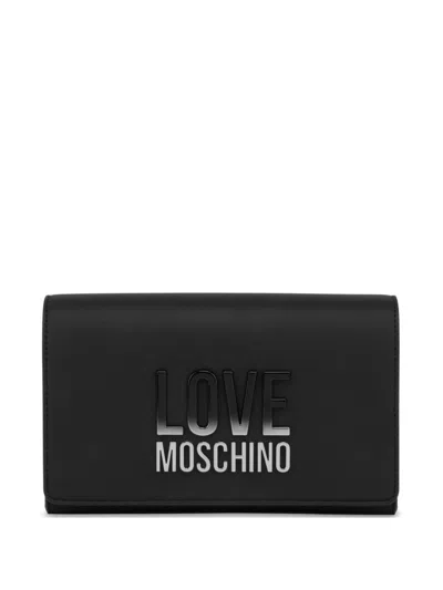 Love Moschino Logo-plaque Crossbody Bag In Black