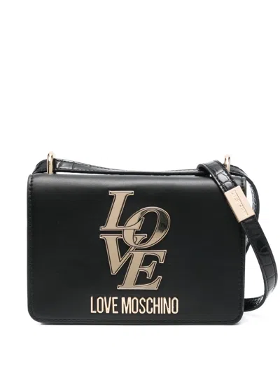 Love Moschino Logo-plaque Crossbody Bag In Black