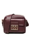 Love Moschino Logo-plaque Flap Shoulder Bag In Red