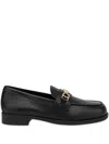Love Moschino Calfskin College Loafers In Black