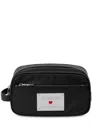 Love Moschino Logo-plaque Make Up Bag In Black