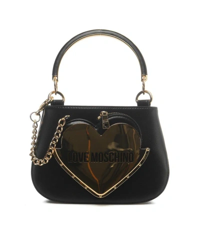 Love Moschino Logo Plaque Mini Tote Bag In Black