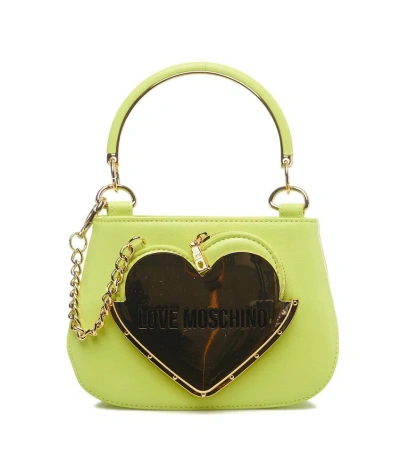 Love Moschino Logo Plaque Mini Tote Bag In Yellow