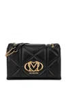 Love Moschino Logo-plaque Quilted Cross Body Bag In Black