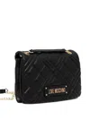 Love Moschino Logo-plaque Quilted Crossbody Bag In Black