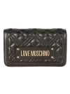 LOVE MOSCHINO LOGO PLAQUE QUILTED SHOULDER BAG