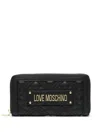 Love Moschino Logo-plaque Quilted Wallet In 黑色