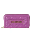 LOVE MOSCHINO LOGO PLAQUE QUILTED ZIP-AROUND WALLET