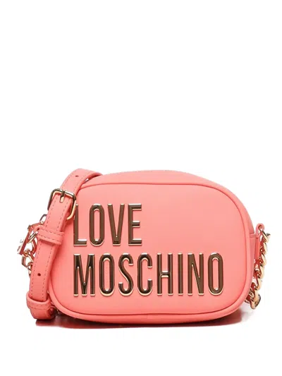 Love Moschino Logo Shoulder Bag In Pink