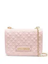 Love Moschino Logo-plaque Shoulder Bag In 粉色