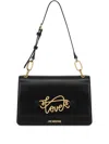 Love Moschino Shoulder Bag With Cursive Logo In Black