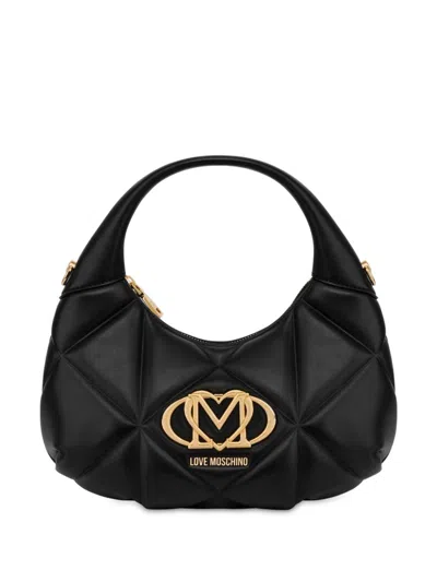 Love Moschino Logo-plaque Shoulder Bag In Black