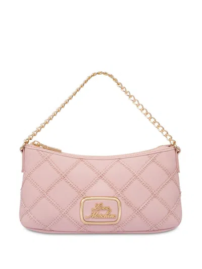 Love Moschino Logo-plaque Shoulder Bag In Pink