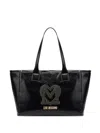 Love Moschino Logo-plaque Studded Tote Bag In Black