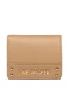 Love Moschino Logo-plaque Studded Wallet In Metallic