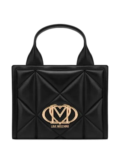 Love Moschino Logo-plaque Tote Bag In Black