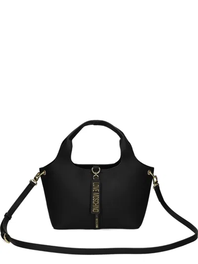 Love Moschino Logo-plaque Tote Bag In Black