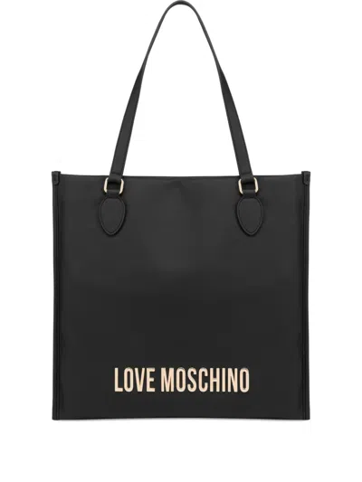 Love Moschino Logo-plaque Tote Bag In Black