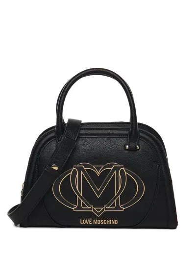 Love Moschino Logo-plaque Tote Bag In Black