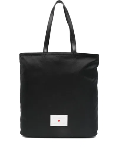 Love Moschino Logo-plaque Tote Bag In Black