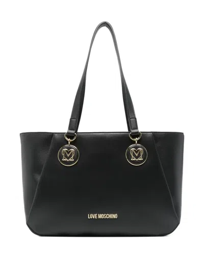 Love Moschino Logo-plaque Tote Bag In Black