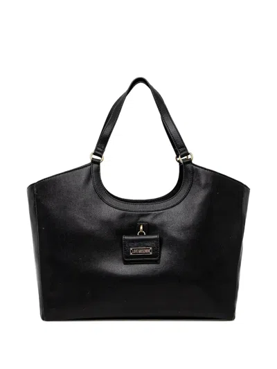 Love Moschino Logo-plaque Tote Bag In Black