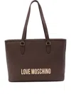 Love Moschino Logo-plaque Tote Bag In Brown