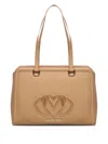 Love Moschino Logo-plaque Tote Bag In Neutral