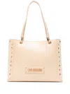 Love Moschino Logo-plaque Tote Bag In Neutrals
