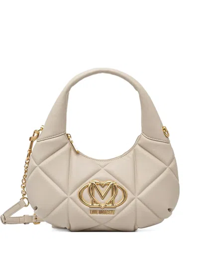Love Moschino Logo-plaque Tote Bag In Neutrals