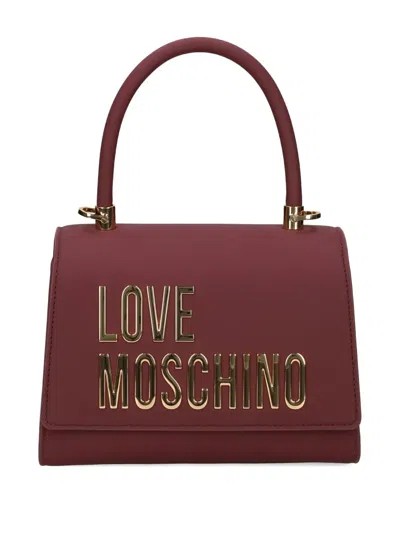 Love Moschino Logo-plaque Tote Bag In Red
