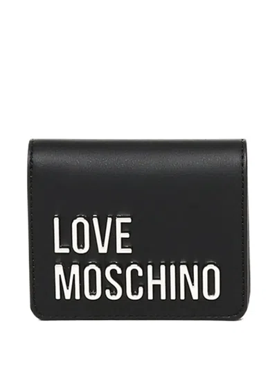 Love Moschino Logo-plaque Wallet In Black