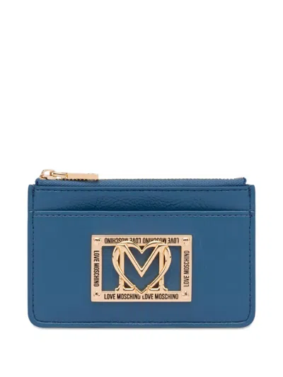 Love Moschino Logo-plaque Wallet In Blue