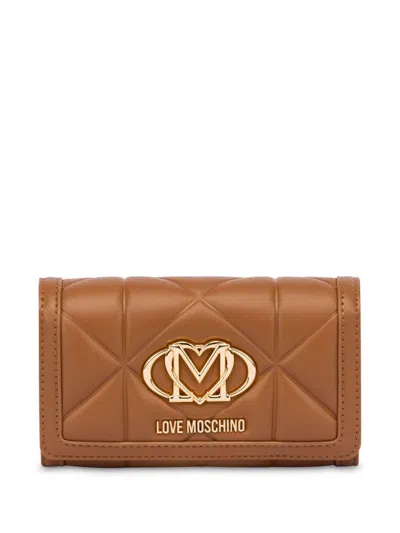 Love Moschino Logo-plaque Wallet In Brown