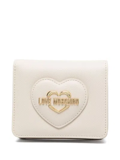 Love Moschino Logo-plaque Wallet In Neutrals