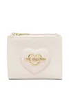 Love Moschino Logo Lettering Zipped Wallet In Nude