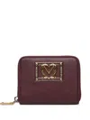 Love Moschino Logo-plaque Zip-around Wallet In Burgundy