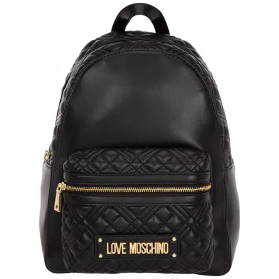 Love Moschino Logo Plaque Zipped Backpack In Green