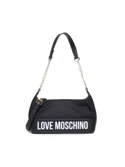 Love Moschino Logo Pringed Shoulder Bag In Black