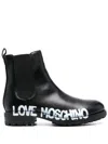 Love Moschino Logo-print Ankle Boots In Schwarz