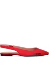 Love Moschino Logo-print Ballerina Shoes In Red