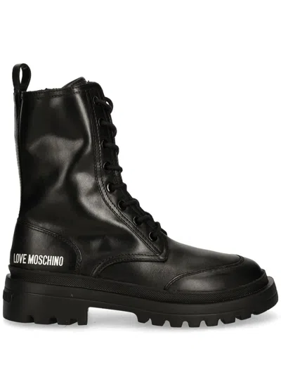 Love Moschino Logo-print Boots In Black